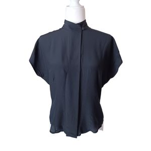 Michelle Stuart Black Silk Blouse, Size Small